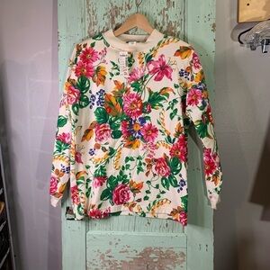 Vintage women’s Best American long sleeve floral turtle neck 100% cotton NWT